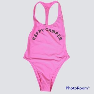 Aeri Happy Camper Bright Pink Bathing Suit